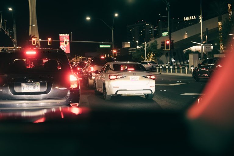 Photo driving in traffic jams